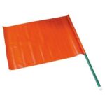 Steag de semnalizare rosu fluorescent cu maner