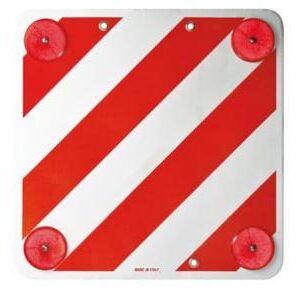 Panou semnalizator 50x50 cm alb/rosu